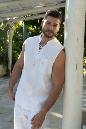 Daytona Sleeveless Shirt|Blanco By Nature Fashion