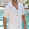 Lino Button Down Shirt|Blanco By Nature Outlet