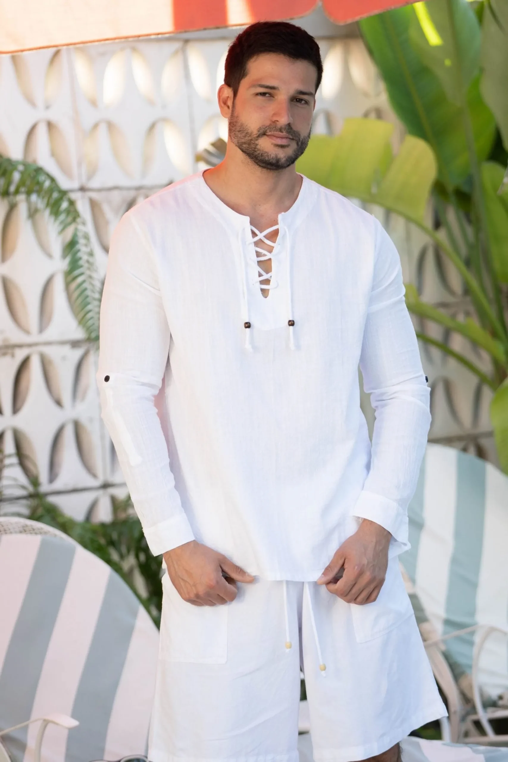 Milos Laced Long Sleeve Top|Blanco By Nature Discount